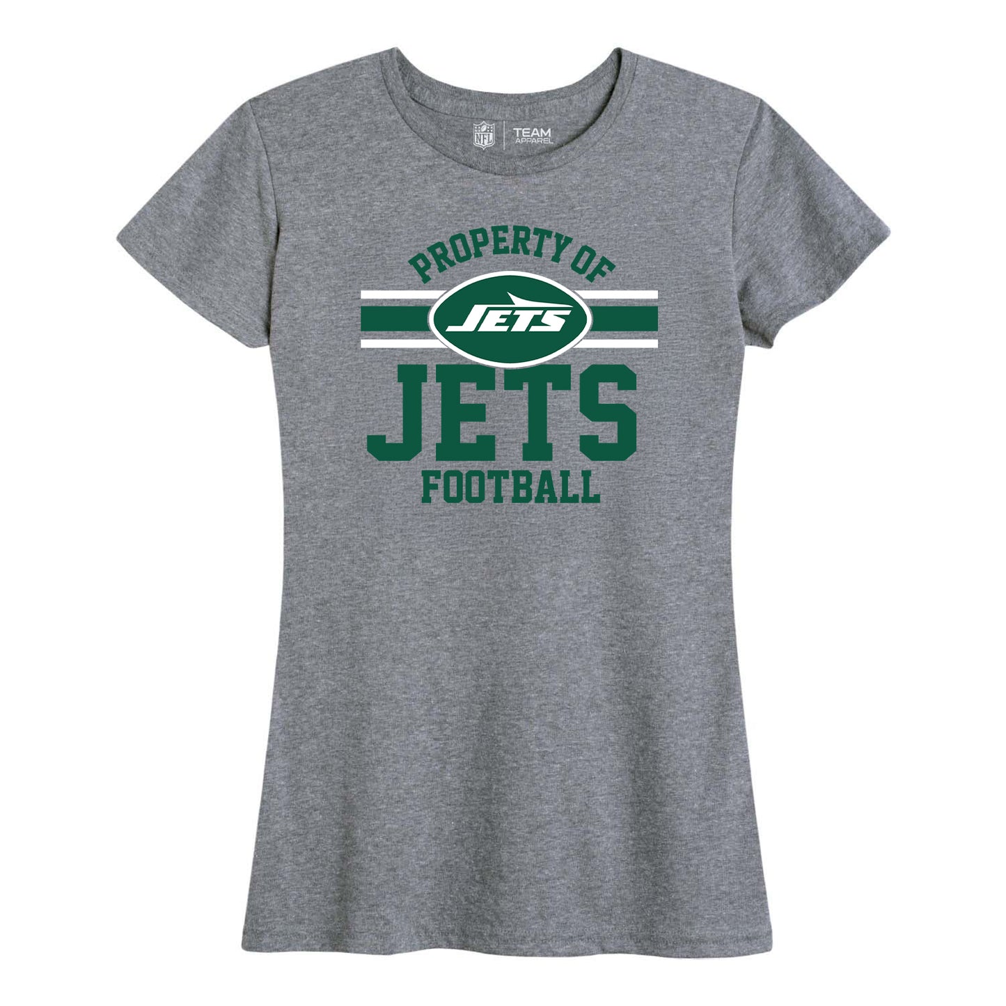 New York Jets NFL Womens Short Sleeve Property of Tshirt - Gray