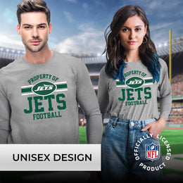 New York Jets NFL Adult Property Of Long SleeveT Shirt - Sport Gray