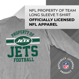 New York Jets NFL Adult Property Of Long SleeveT Shirt - Sport Gray