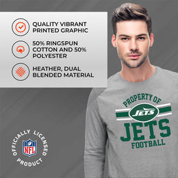 New York Jets NFL Adult Property Of Long SleeveT Shirt - Sport Gray