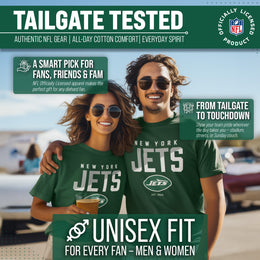 New York Jets Adult NFL Diagonal Fade Color Block T-Shirt - Forest Green