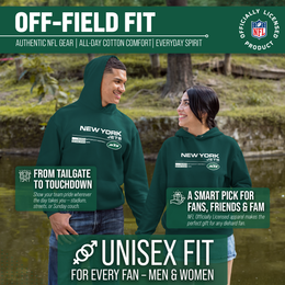 New York Jets Adult NFL Speed Stat Sheet Fleece Hooded Sweatshirt - Forest Green