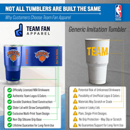 New York Knicks NBA Basketball 30oz Stainless Steel Vacuum Insulated Game Day Tumbler with Silicone Grip - Royal