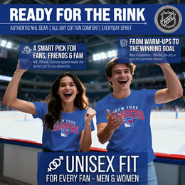 New York Rangers NHL Adult Powerplay Heathered Unisex T-Shirt - Royal