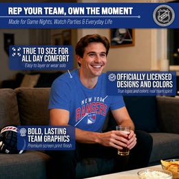New York Rangers NHL Adult Powerplay Heathered Unisex T-Shirt - Royal