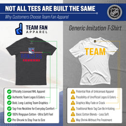 New York Rangers Adult NHL Heather Charcoal True Fan Hockey T-Shirt - Charcoal