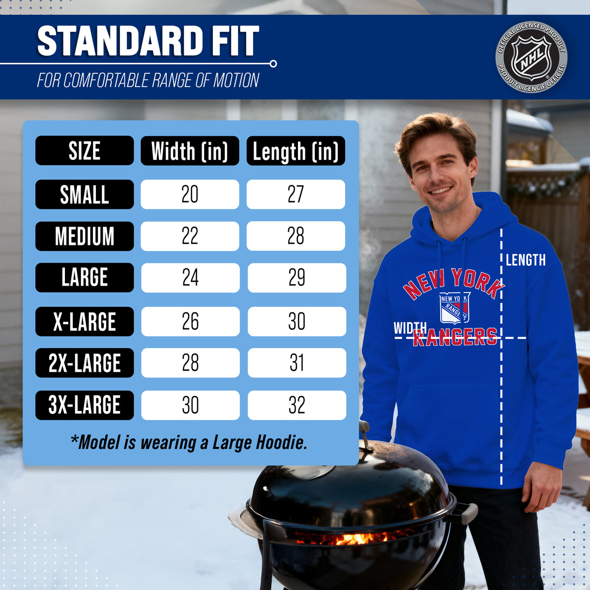 New York Rangers Hoodie Pullover Sweatshirt - Royal