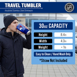 New York Rangers NHL Hockey 30oz Stainless Steel Vacuum Insulated Game Day Tumbler with Silicone Grip - Royal
