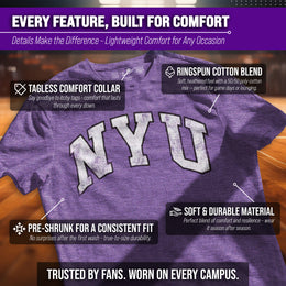 NYU Violets Adult MVP Heathered Cotton Blend T-Shirt - Purple