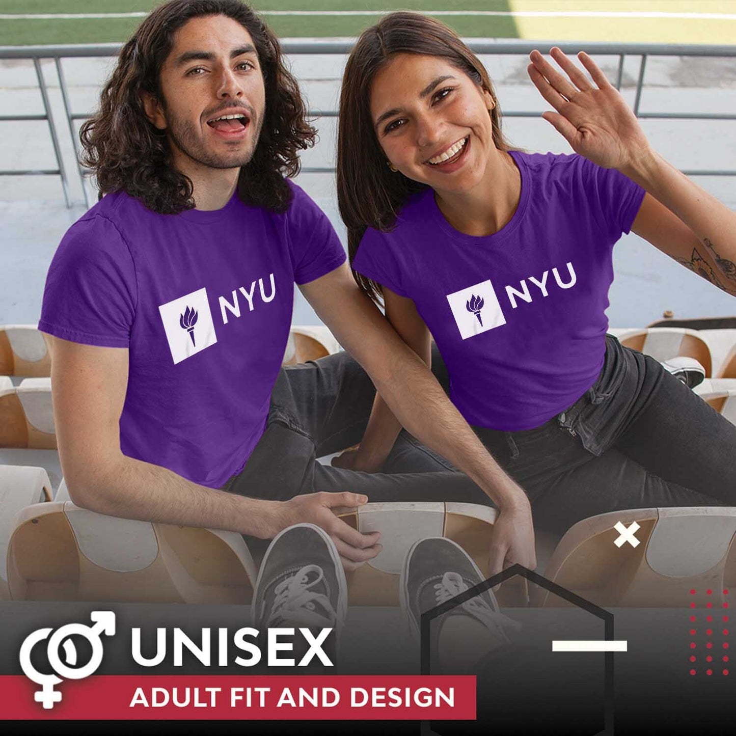 NYU Violets Campus Colors NCAA  Adult Gameday Cotton T-Shirt - Purple