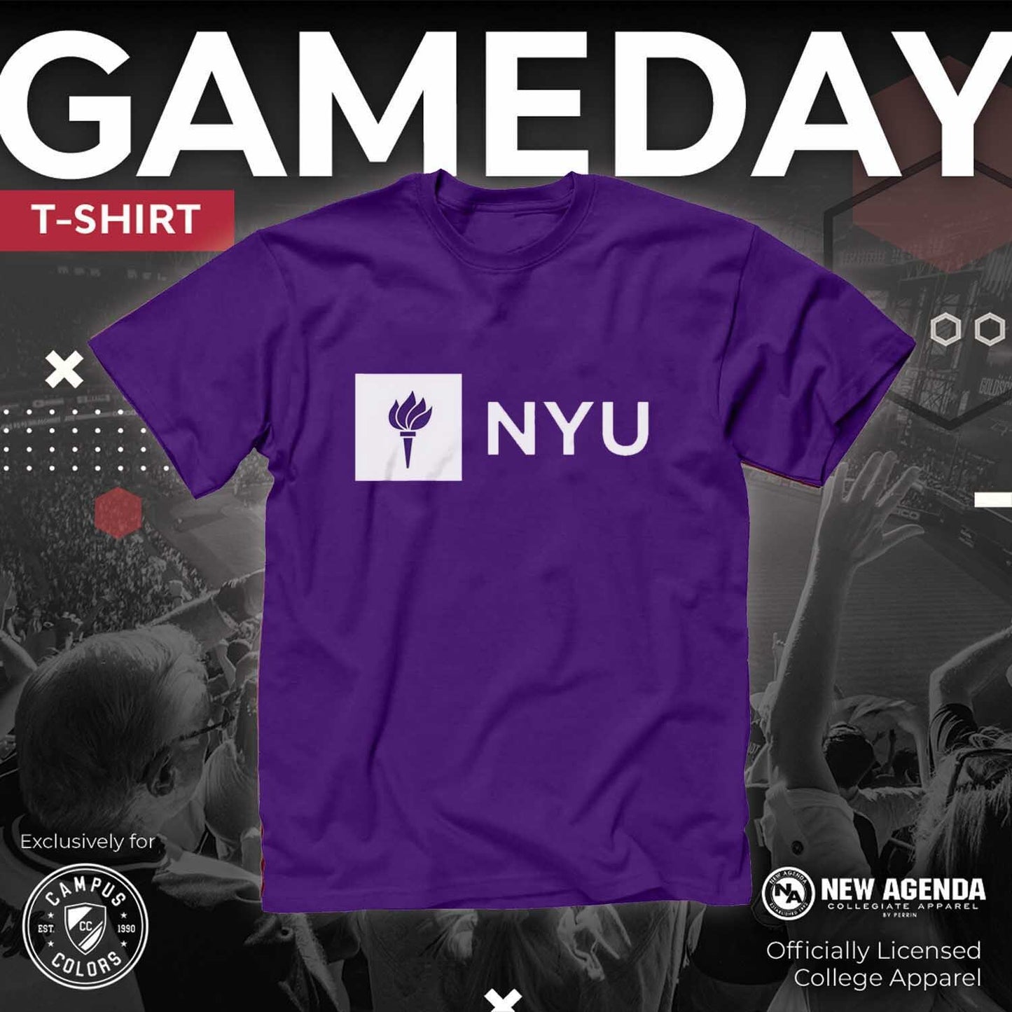NYU Violets Campus Colors NCAA  Adult Gameday Cotton T-Shirt - Purple