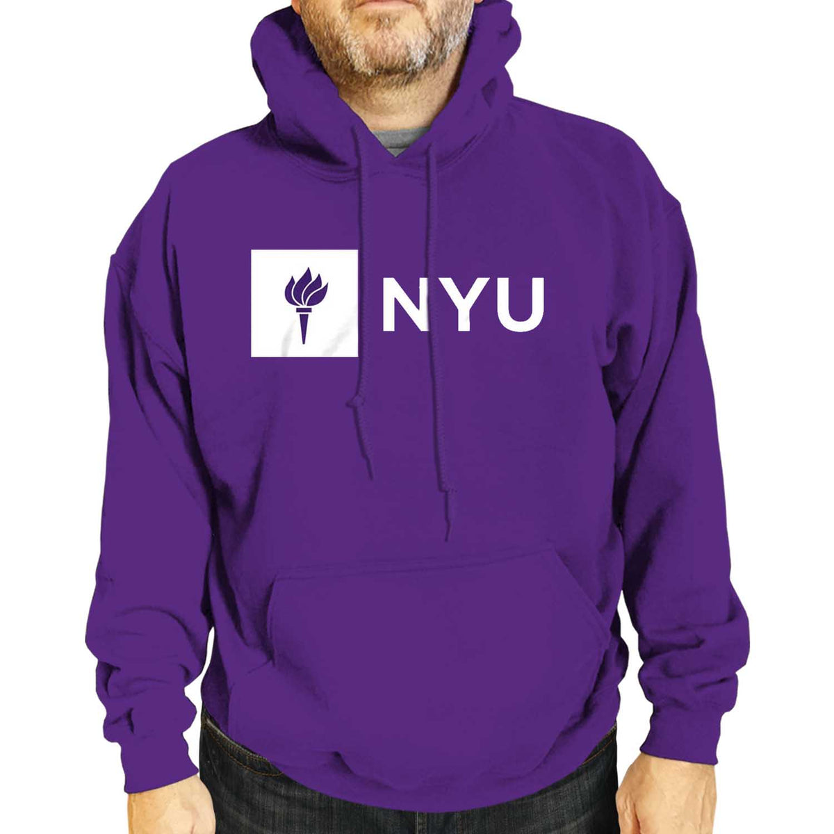 NYU Violets  Adult Just Logo Hooded Sweatshirt - Purple