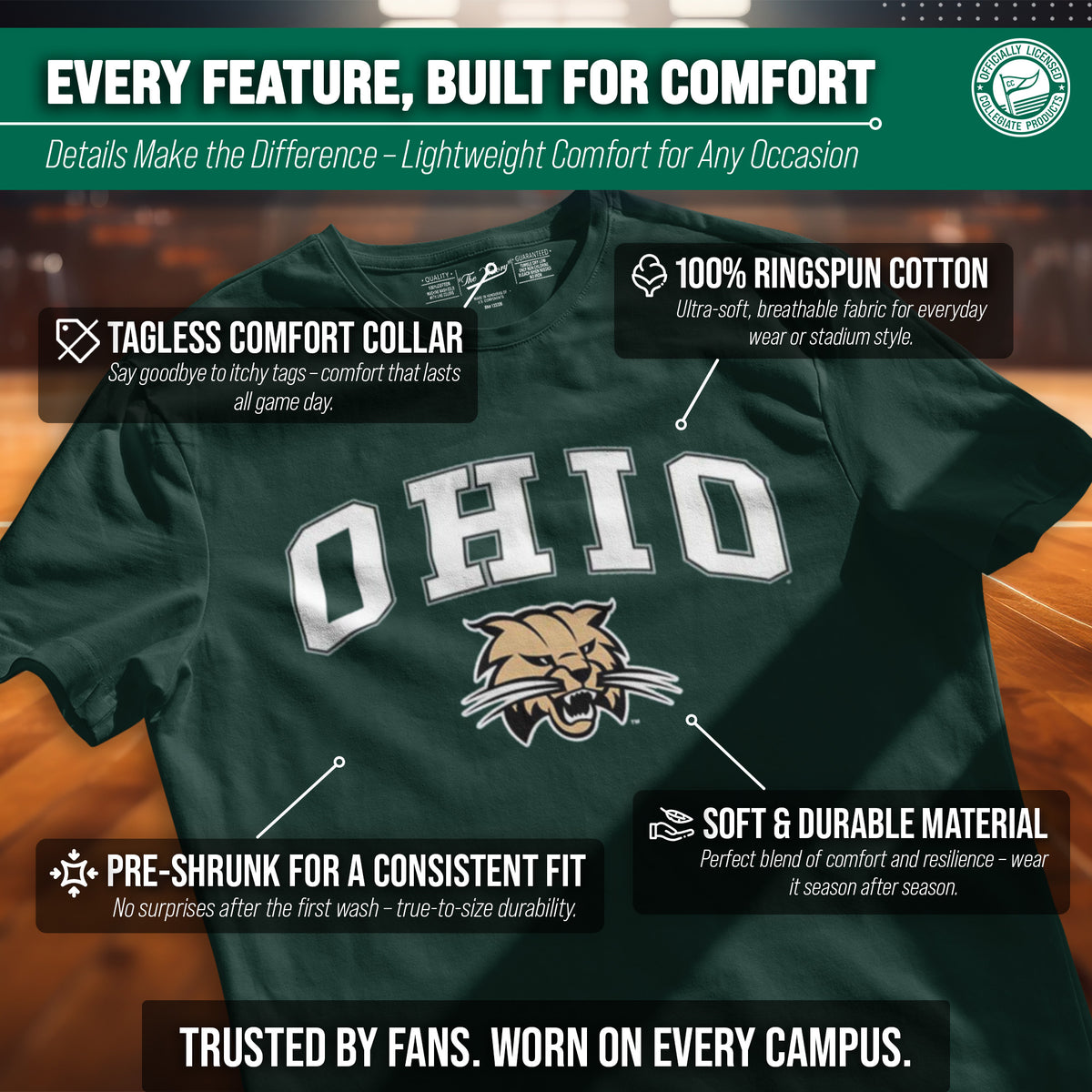 Ohio Bobcats Gameday Cotton T-Shirt for Men and Women