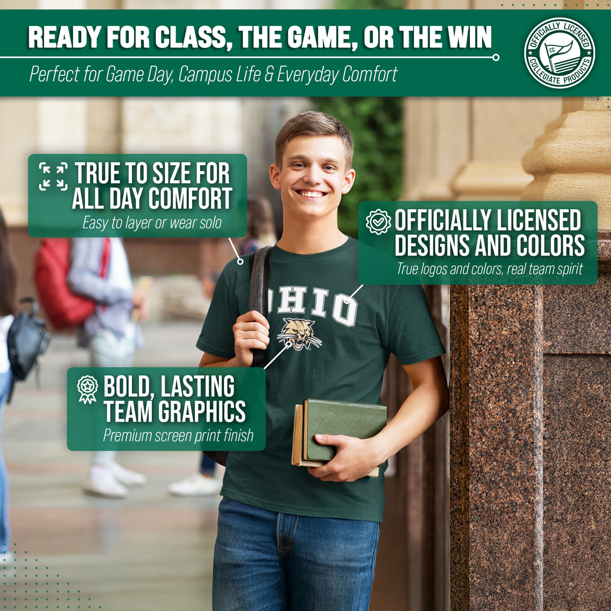 Ohio Bobcats Gameday Cotton T-Shirt for Men and Women
