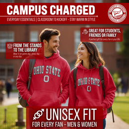Ohio State Buckeyes NCAA Adult Tackle Twill Hooded Sweatshirt - Red
