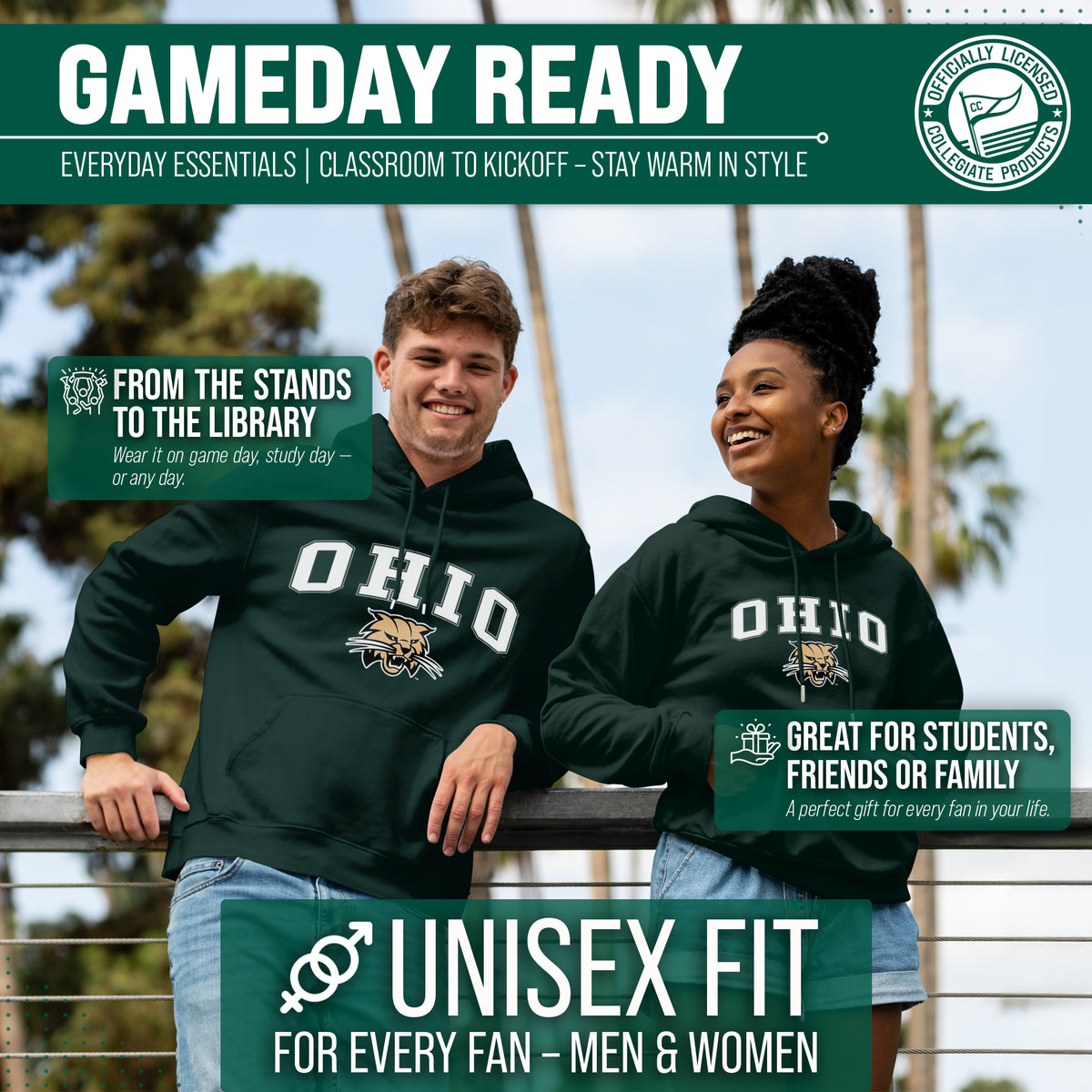 OHIO Arch & Logo Gameday Hoodie - Green