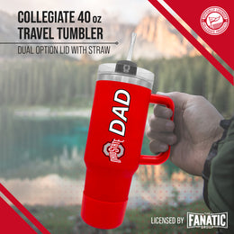 Ohio State Buckeyes Collegiate 40oz Stainless Steel Travel Tumbler with Handle for Dad - Red