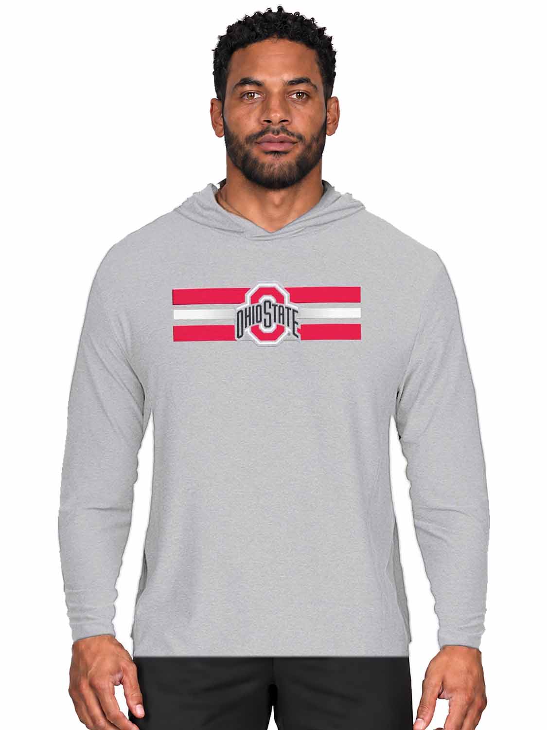 Ohio State Buckeyes  Scholarship Cloud Jersey Hoodie Long Sleeve - Gray Heather