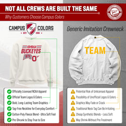 Ohio State Buckeyes NCAA Adult Unisex Varsity Club Pennant Crewneck Fleece Sweatshirt - Off White