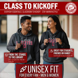 Ohio State Buckeyes NCAA Adult Unisex Starting Fresh Heathered Hooded Fleece Sweatshirt - Black Heather
