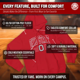 Ohio State Buckeyes NCAA Adult Unisex Overtime Classics Hooded Fleece Sweatshirt - Red
