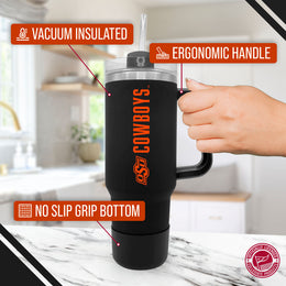 Oklahoma State Cowboys College & University 40 oz Travel Tumbler With Handle - Black
