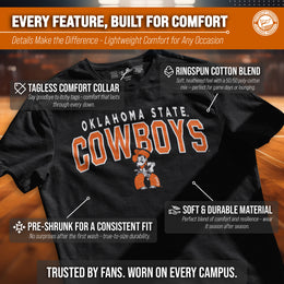 Oklahoma State Cowboys NCAA Adult Unisex Starting Fresh T-Shirt - Black Heather