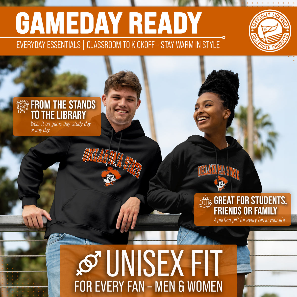 OKST Arch & Logo Gameday Hoodie - Black