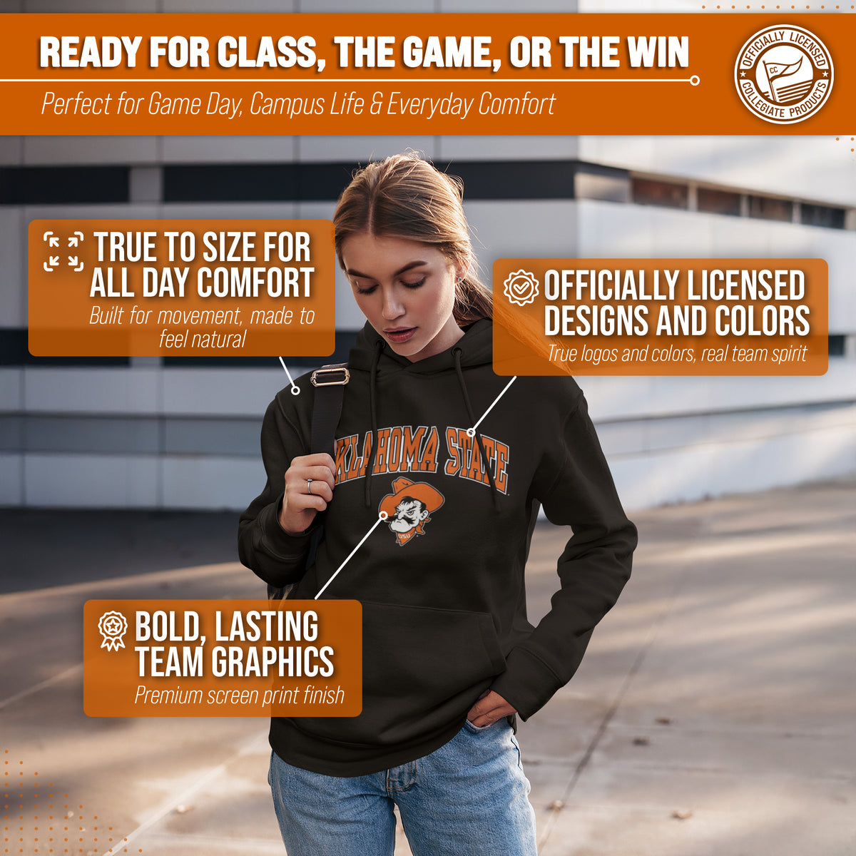 OKST Arch & Logo Gameday Hoodie - Black