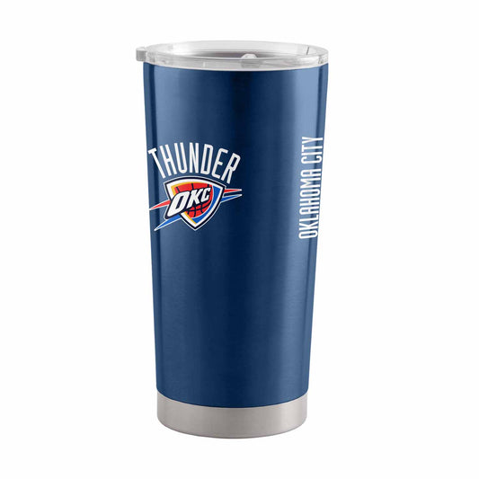 Oklahoma City Thunder NBA Basketball 20oz Stainless Steel Vacuum Insulated Game Day Tumbler with Silicone Grip - Navy