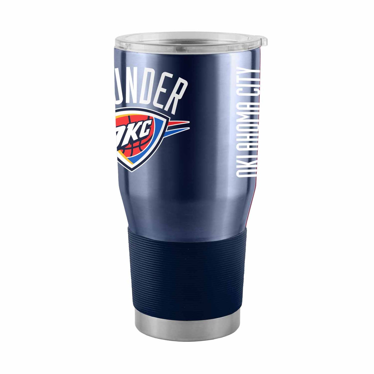 Oklahoma City Thunder NBA Basketball 30oz Stainless Steel Vacuum Insulated Game Day Tumbler with Silicone Grip - Navy