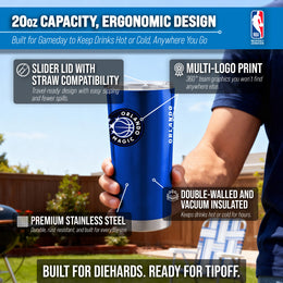 Orlando Magic NBA Basketball 20oz Stainless Steel Vacuum Insulated Game Day Tumbler with Silicone Grip - Royal