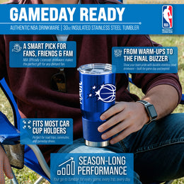 Orlando Magic NBA Basketball 30oz Stainless Steel Vacuum Insulated Game Day Tumbler with Silicone Grip - Royal