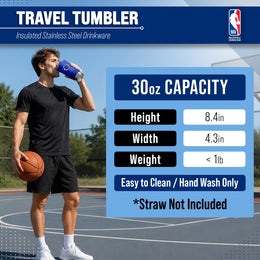 Orlando Magic NBA Basketball 30oz Stainless Steel Vacuum Insulated Game Day Tumbler with Silicone Grip - Royal