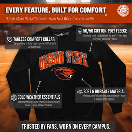 Oregon State Beavers Adult Arch & Logo Soft Style Gameday Crewneck Sweatshirt - Black