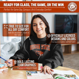 Oregon State Beavers Adult Arch & Logo Soft Style Gameday Crewneck Sweatshirt - Black