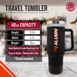 Oregon State Beavers Collegiate 40oz Stainless Steel Travel Tumbler with Handle for Alumni - Black