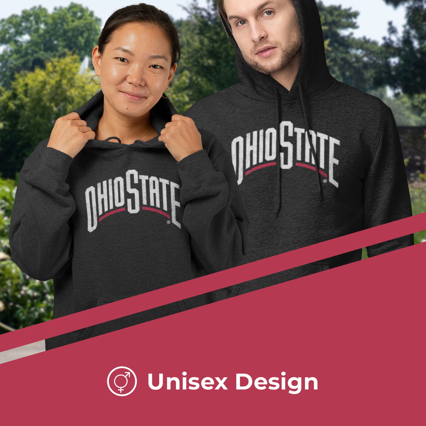 Ohio State Buckeyes NCAA Adult Cotton Blend Charcoal Hooded Sweatshirt - Charcoal