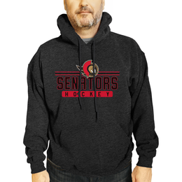 Ottawa Senators NHL Adult Heather Charcoal True Fan Hooded Sweatshirt Unisex - Charcoal