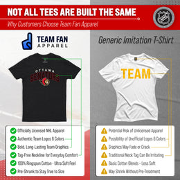Ottawa Senators NHL Adult Powerplay Heathered Unisex T-Shirt - Black Heather