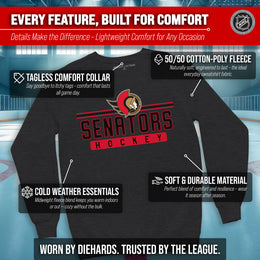 Ottawa Senators NHL Charcoal True Fan Crewneck Sweatshirt - Charcoal