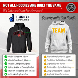 Ottawa Senators NHL Adult Unisex Powerplay Hooded Sweatshirt - Black Heather