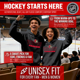 Ottawa Senators NHL Adult Heather Charcoal True Fan Hooded Sweatshirt Unisex - Charcoal