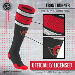 Ottawa Senators NHL Adult Knee High-Performance Socks - Black