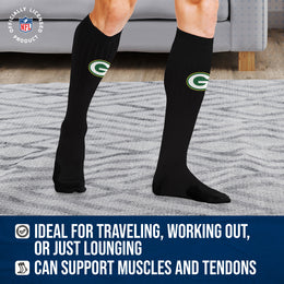 Green Bay Packers NFL Adult Knee High-Performance Socks - Black