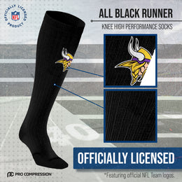 Minnesota Vikings NFL Adult Knee High-Performance Socks - Black