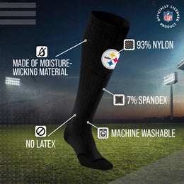 Pittsburgh Steelers NFL Adult Knee High-Performance Socks - Black