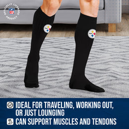 Pittsburgh Steelers NFL Adult Knee High-Performance Socks - Black