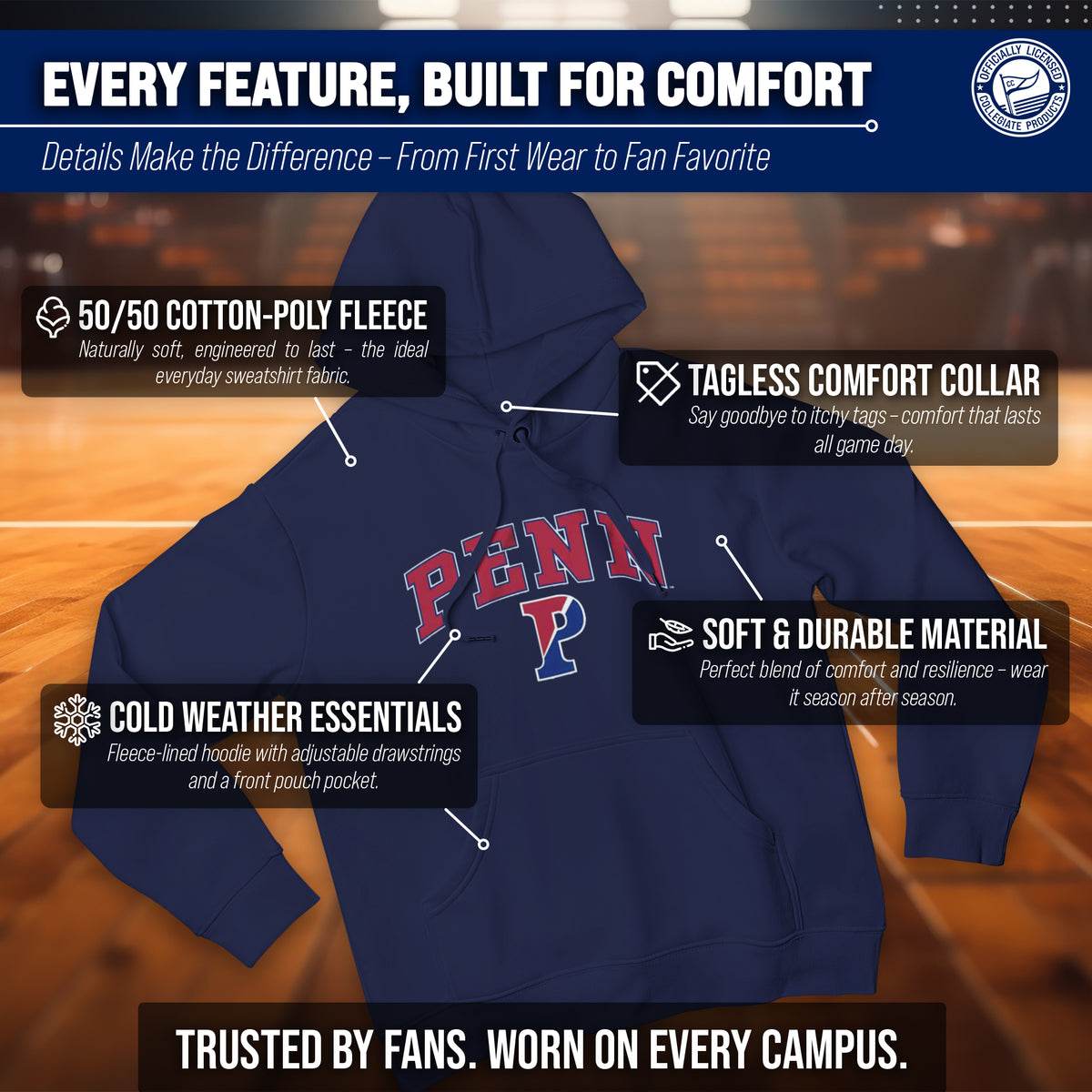 PENN Arch & Logo Gameday Hoodie - Navy