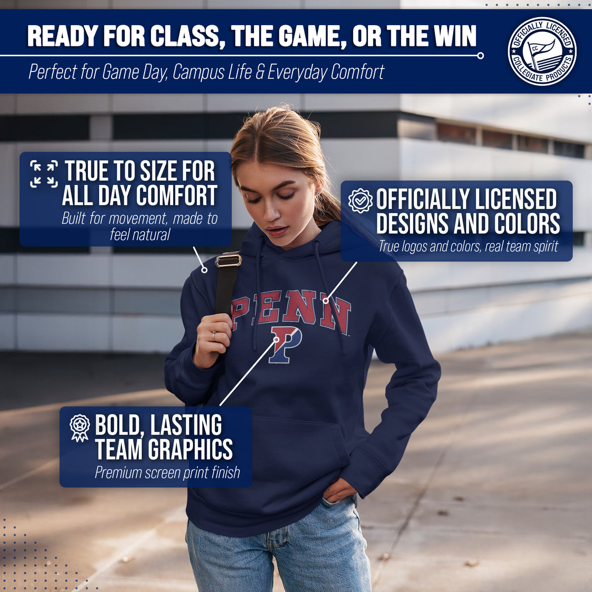 PENN Arch & Logo Gameday Hoodie - Navy